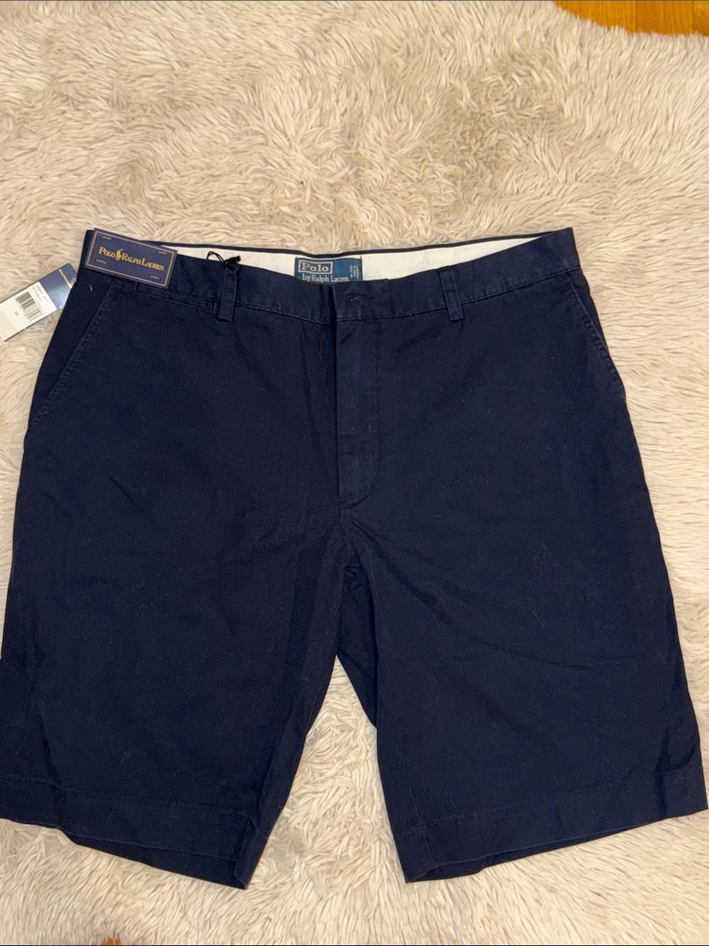 🐎Polo by Ralph Lauren NWT Navy Cotton Flat-Front Shorts 36